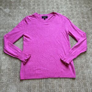 Banana Republic Merino Wool Cashmere Sweater Women's Medium Pink Ruffle Filpucci